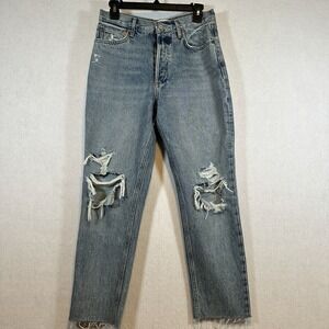 AGOLDE Fen High Rise Relaxed Taper Button Fly Blue Jeans in Wander Size‎ 26 NWT